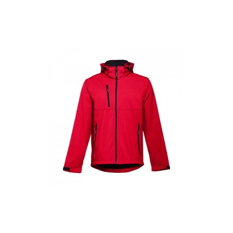 THC ZAGREB. Chaqueta softshell para hombre, con capucha removible
