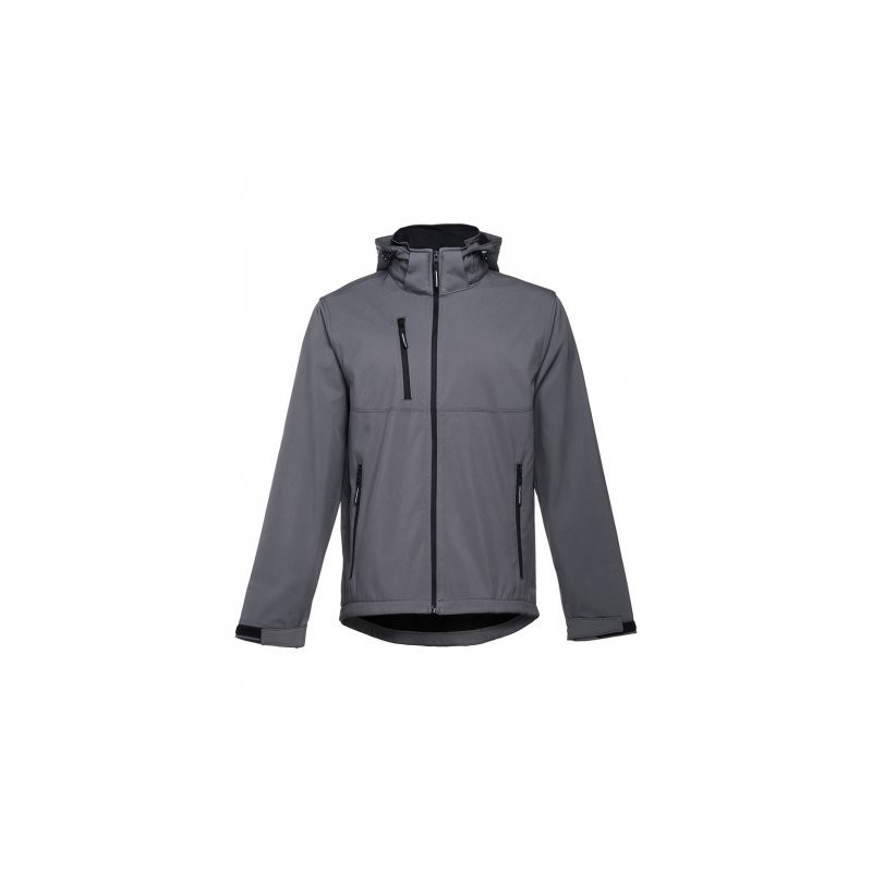 THC ZAGREB. Chaqueta softshell para hombre, con capucha removible