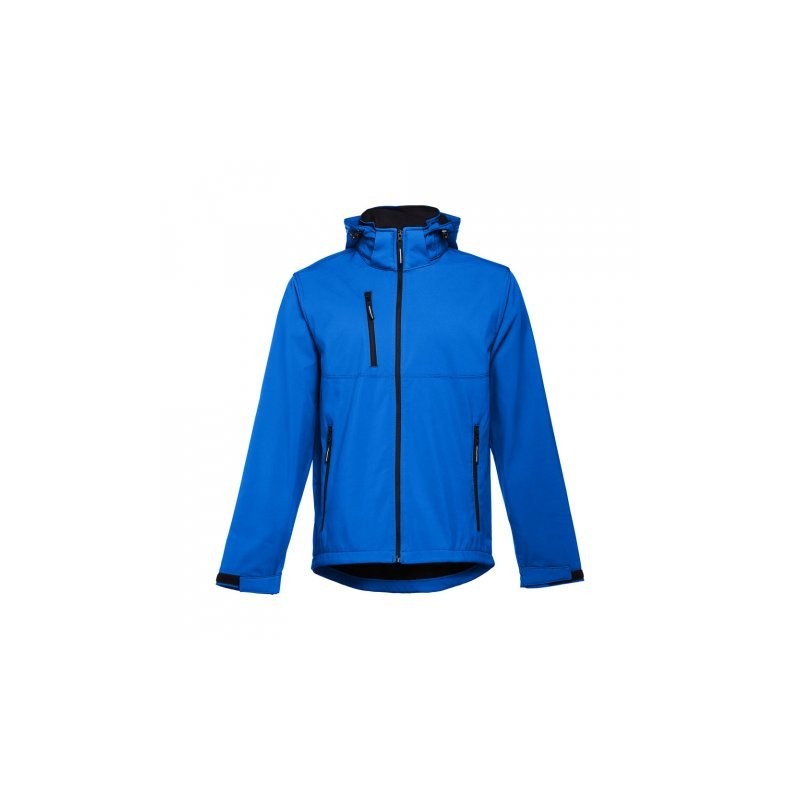 THC ZAGREB. Chaqueta softshell para hombre, con capucha removible