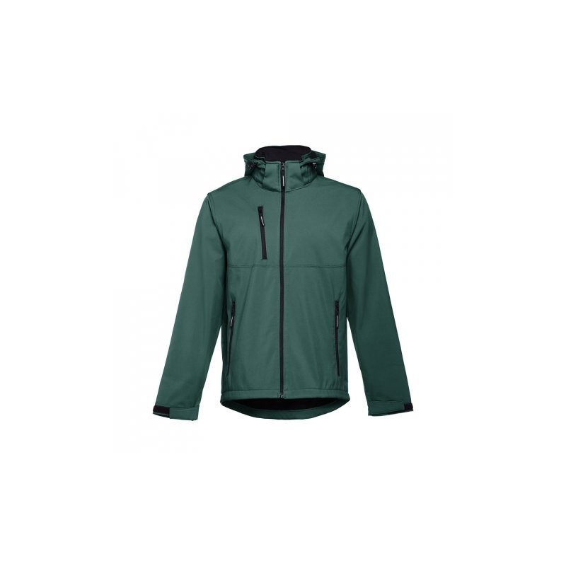 THC ZAGREB. Chaqueta softshell para hombre, con capucha removible