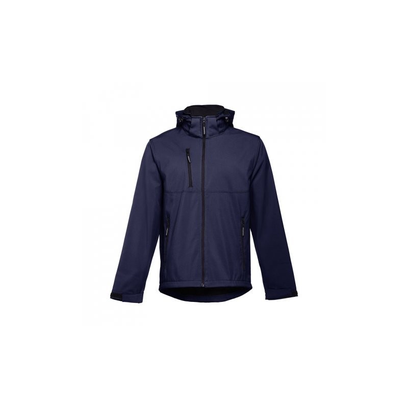 THC ZAGREB. Chaqueta softshell para hombre, con capucha removible