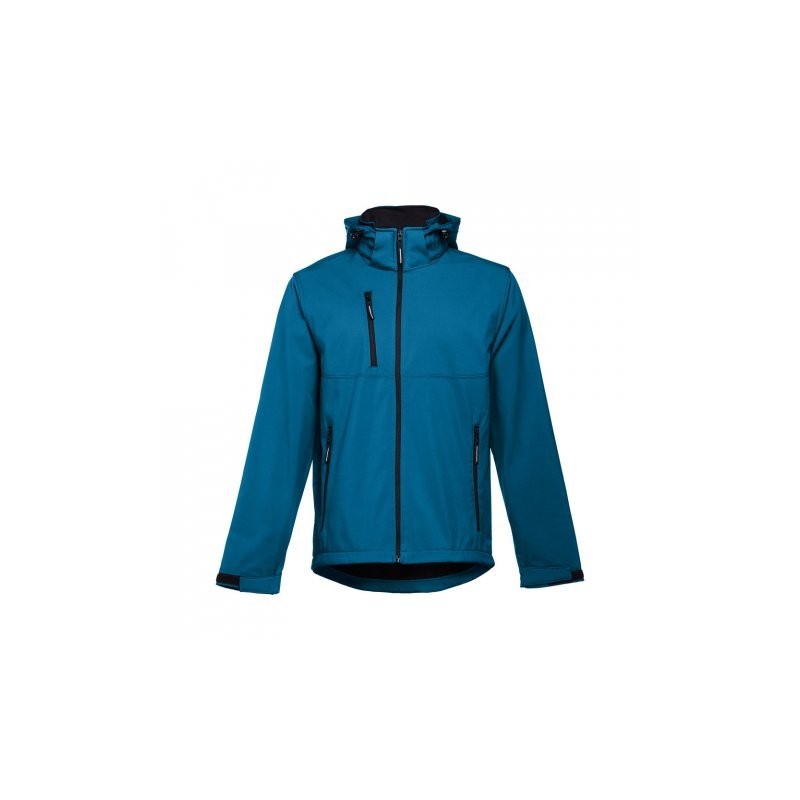 THC ZAGREB. Chaqueta softshell para hombre, con capucha removible