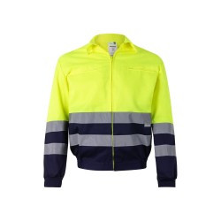 Chaqueta de sarga bicolor...