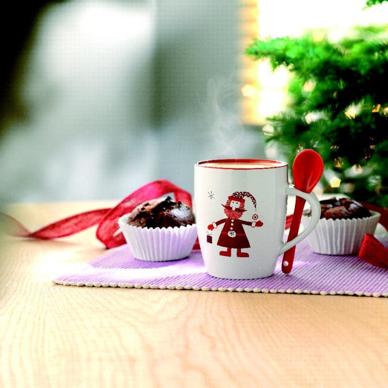 Taza de cerámica con cuchara Claus 250 ml
