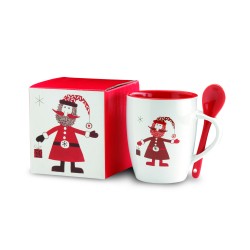 Taza de cerámica con cuchara Claus 250 ml