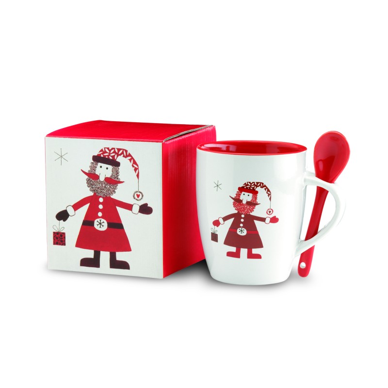 Taza de cerámica con cuchara Claus 250 ml
