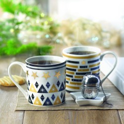 Set de taza, plato y filtro de té Unique