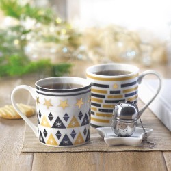 Set de taza, plato y filtro de té Unique