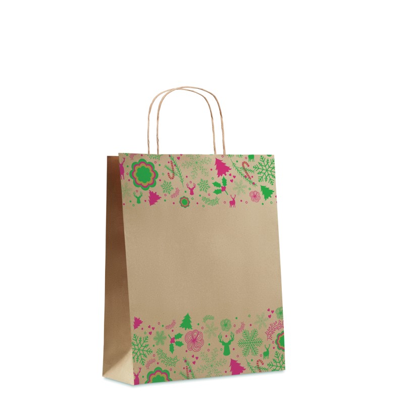 Bolsa de papel de regalo navideña mediana Bao Medium