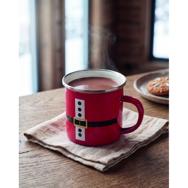 Taza metálica esmaltada de Papá Noel Santamel 300 ml