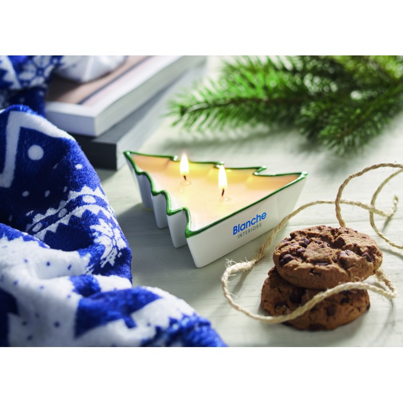 Vela vegetal con soporte de árbol de Navidad Holifir 60 g