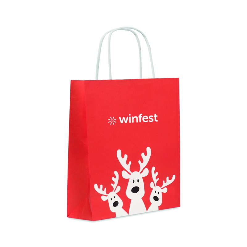 Bolsa de regalo navideña de papel reciclado pequeña Bao Small