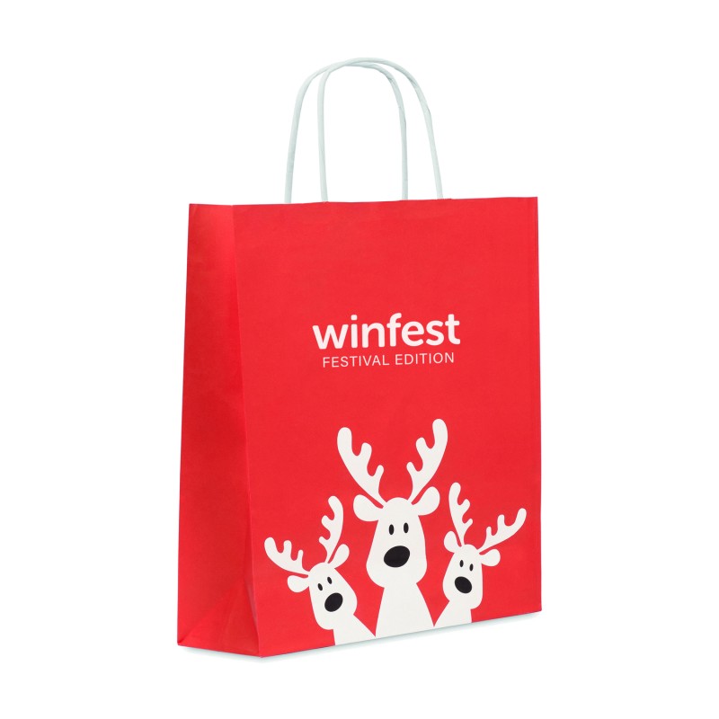 Bolsa de regalo navideña de papel reciclado mediana Bao Medium