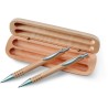Set de bolígrafo y lápiz en caja de madera Demoin