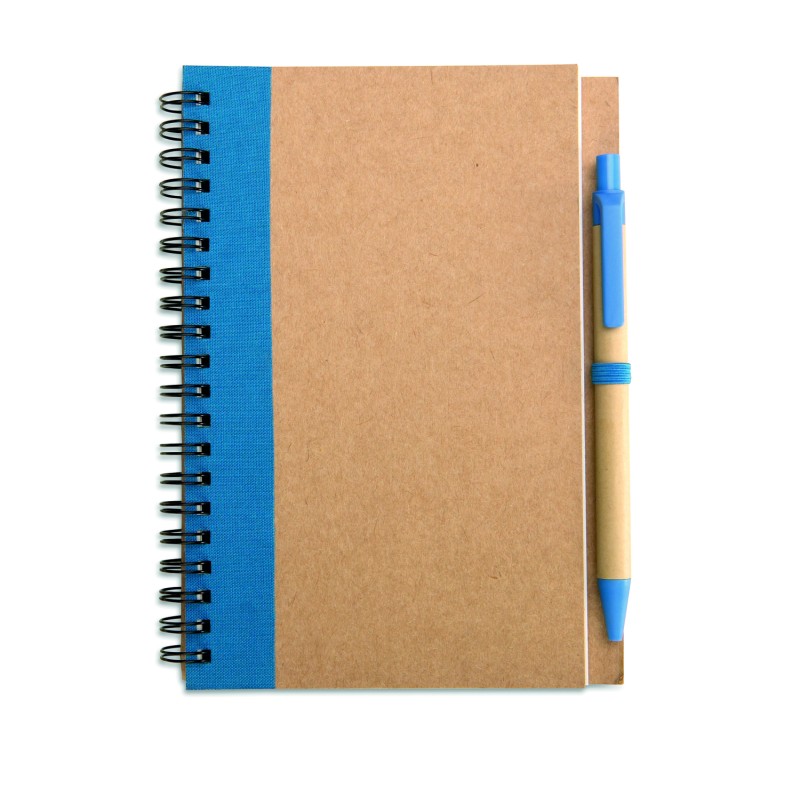 Libreta de papel reciclado con bolígrafo Sonora Plus