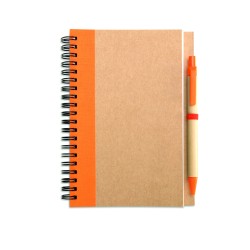 Libreta de papel reciclado con bolígrafo Sonora Plus