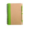 Libreta de papel reciclado con bolígrafo Sonora Plus
