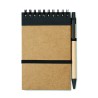Libreta A6 de papel reciclado con bolígrafo Sonora
