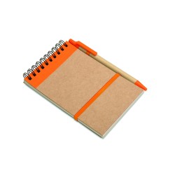 Libreta A6 de papel reciclado con bolígrafo Sonora