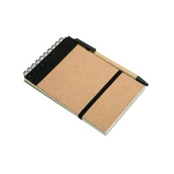 Libreta A6 de papel reciclado con bolígrafo Sonora