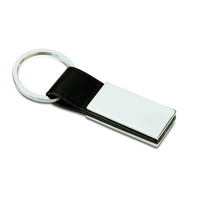 Llavero de PU con placa metálica Rectanglo