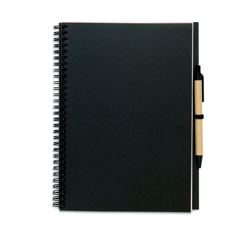 Libreta de papel reciclado con bolígrafo Bloquero Plus