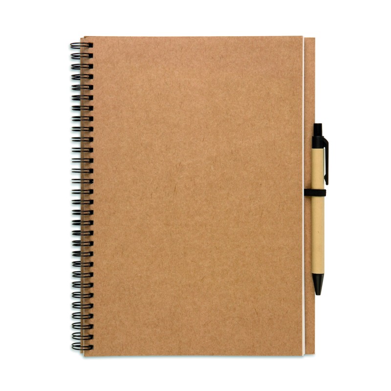Libreta de papel reciclado con bolígrafo Bloquero Plus