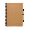 Libreta de papel reciclado con bolígrafo Bloquero Plus