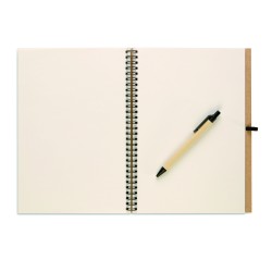 Libreta de papel reciclado con bolígrafo Bloquero Plus
