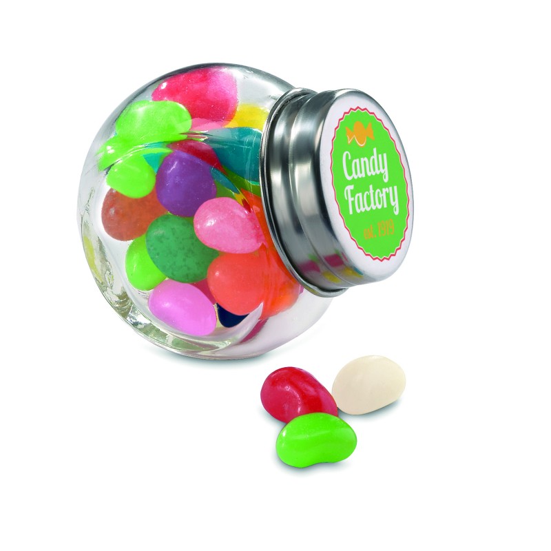 Bote de cristal con caramelos Beandy