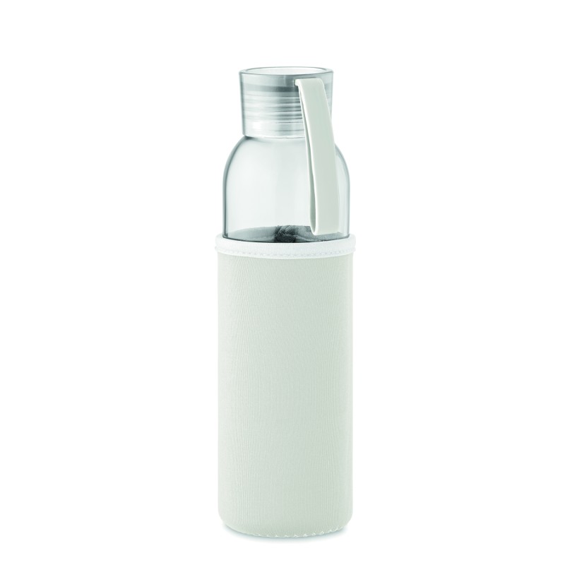 Botella de vidrio reciclado con funda Ebor 500 ml
