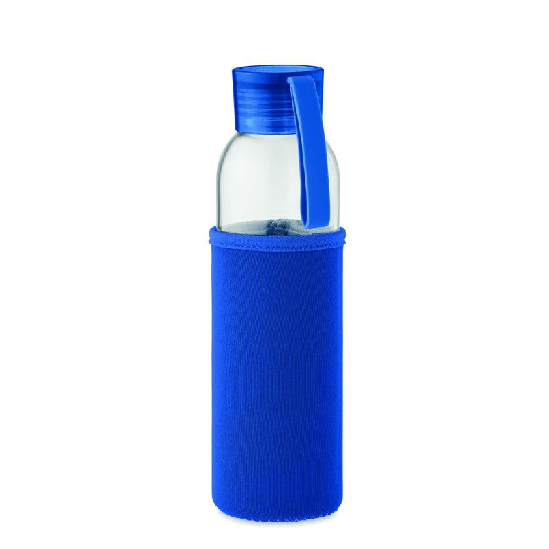 Botella de vidrio reciclado con funda Ebor 500 ml