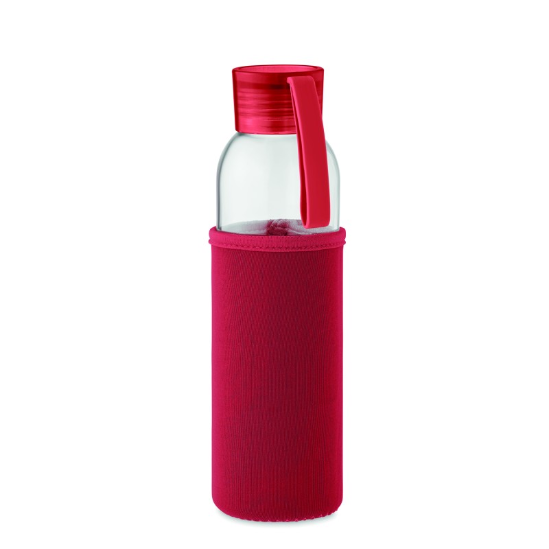 Botella de vidrio reciclado con funda Ebor 500 ml