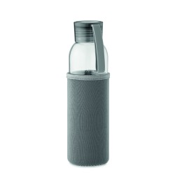 Botella de vidrio reciclado con funda Ebor 500 ml