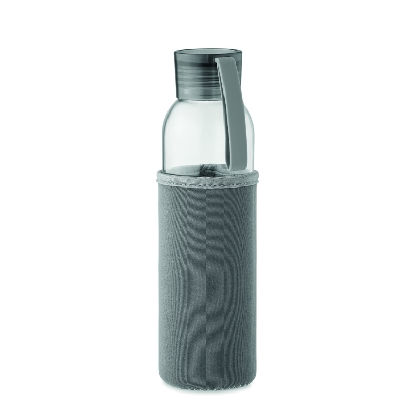 Botella de vidrio reciclado con funda Ebor 500 ml