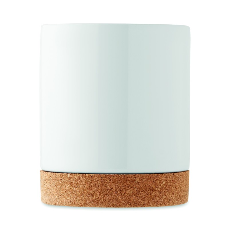 Taza de cerámica para sublimación con base de corcho Karoo Sublim
