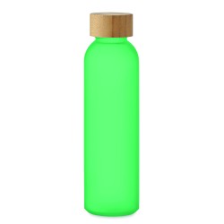 Botella de vidrio esmerilado con tapa de bambú Abe 500 ml
