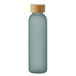 Botella de vidrio esmerilado con tapa de bambú Abe 500 ml
