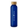 Botella de vidrio esmerilado con tapa de bambú Abe 500 ml