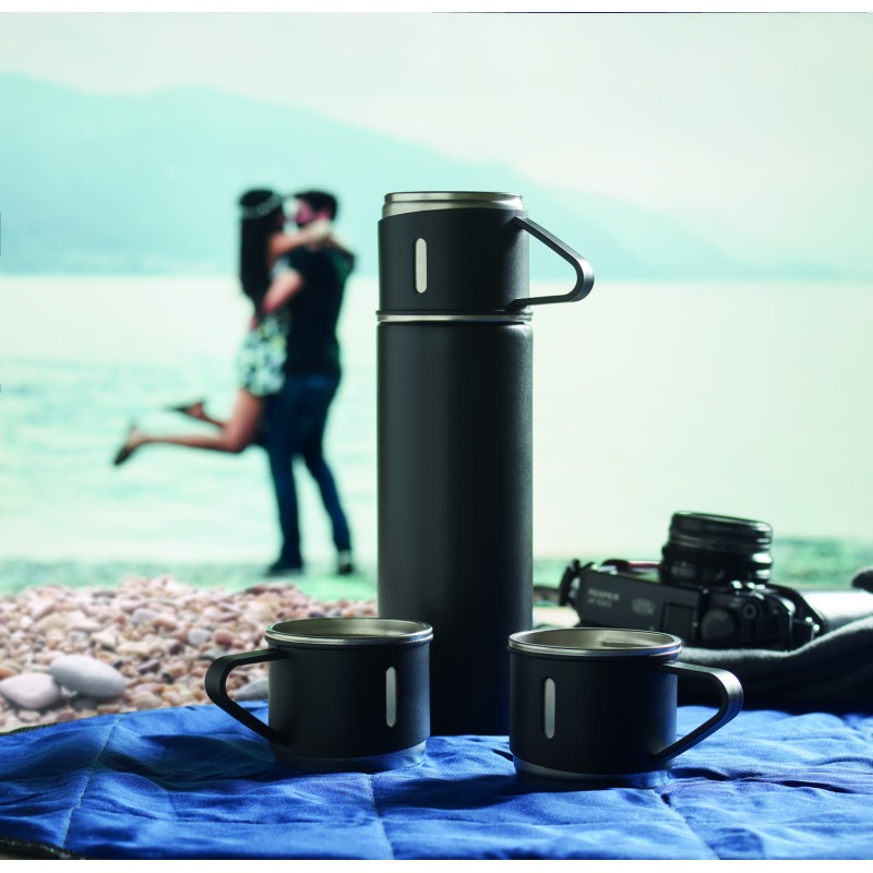 Set de termo de acero con 2 tazas Sharm 420 ml