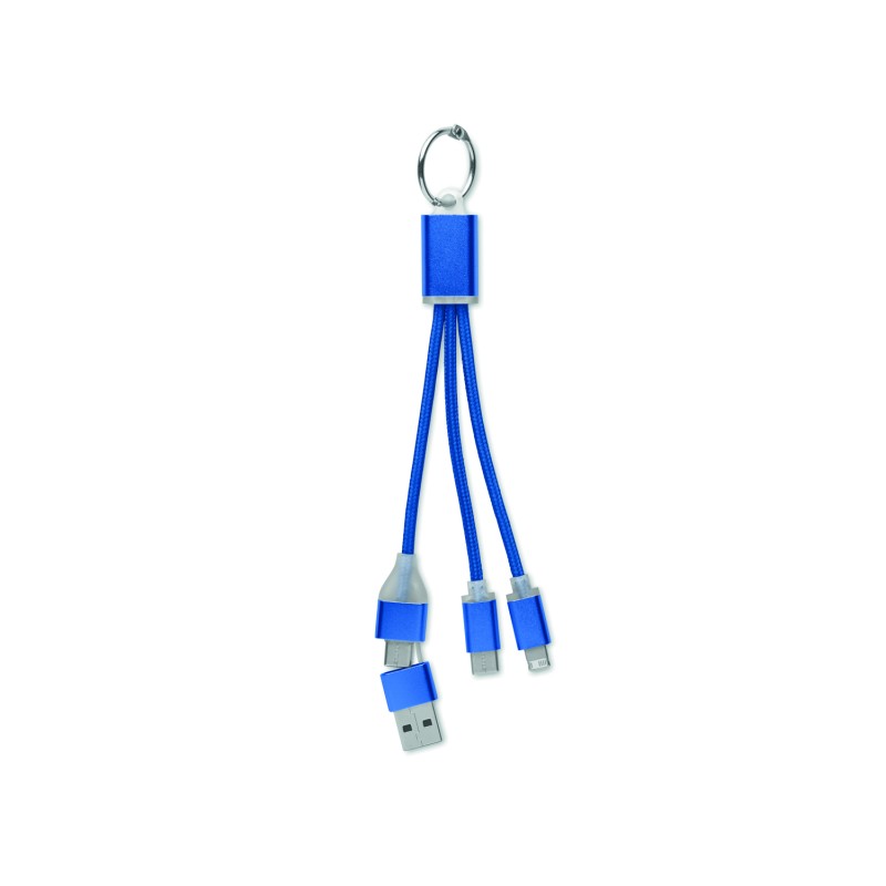 Llavero con cable de carga 4 en 1 Blue