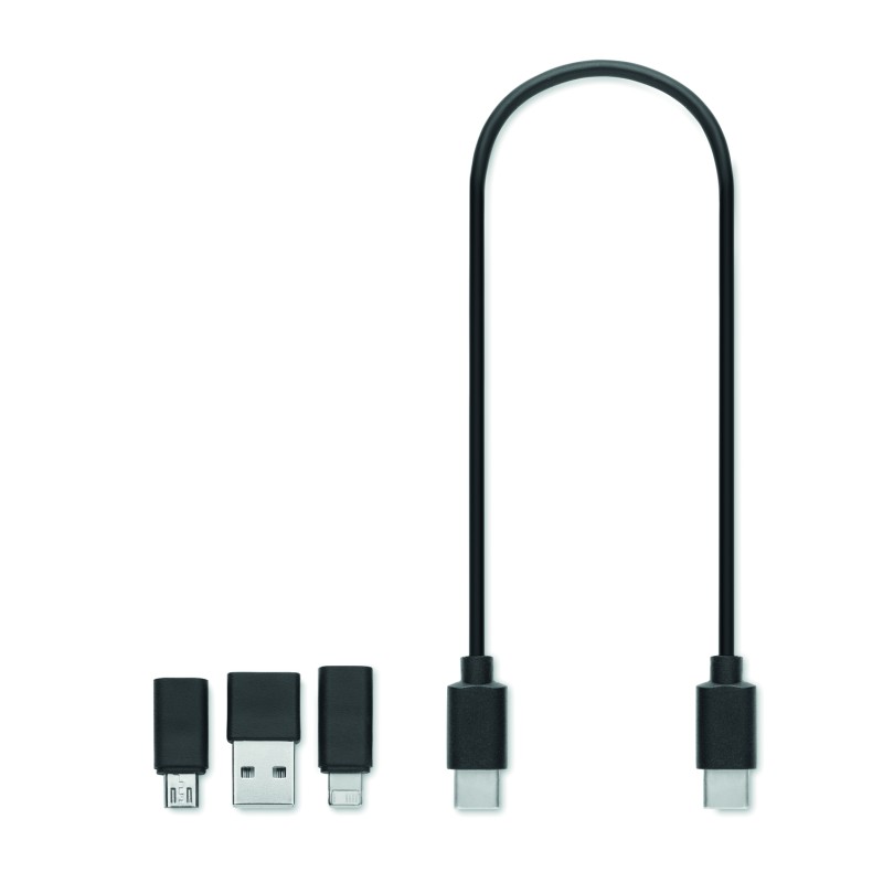 Set de cables de carga 3 en 1 en caja de madera Versa