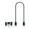 Set de cables de carga 3 en 1 en caja de madera Versa
