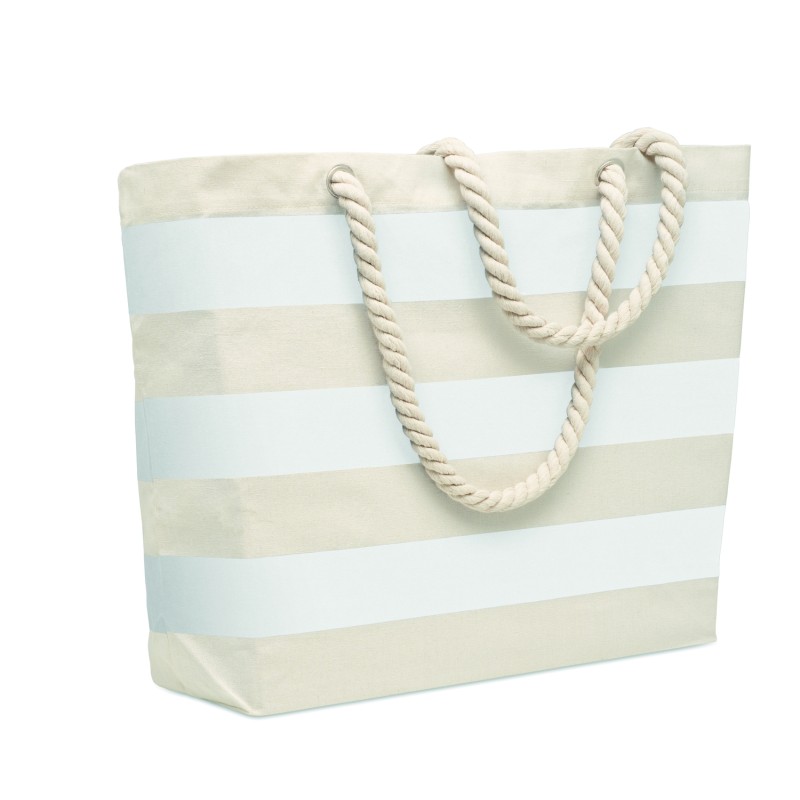 Bolsa de playa de algodón a rayas Heaven Stripe