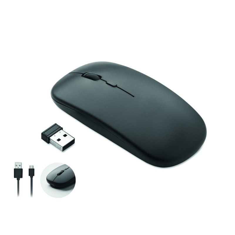 Ratón óptico inalámbrico recargable Curvy C