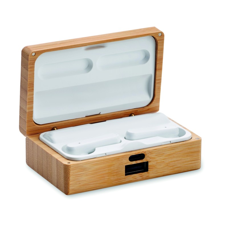Auriculares TWS con estuche de bambú Orebam