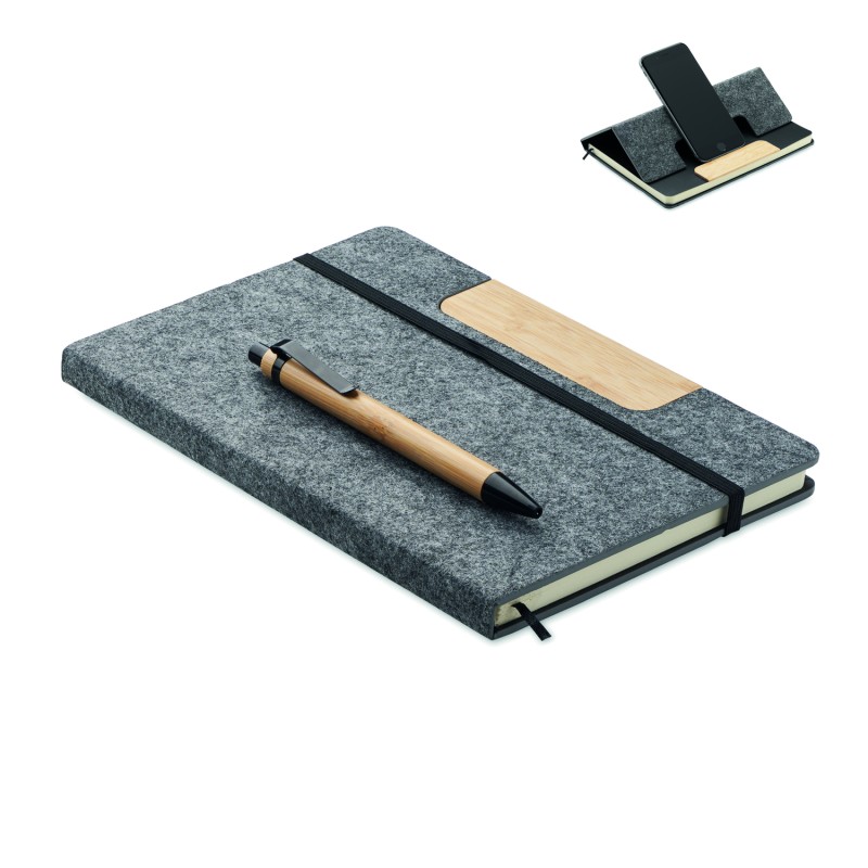 Set de libreta A5 RPET con bolígrafo Notemix