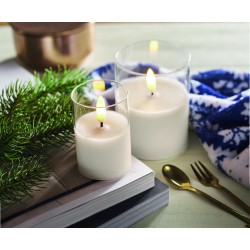 Vela LED de cera con soporte de cristal Xandle+