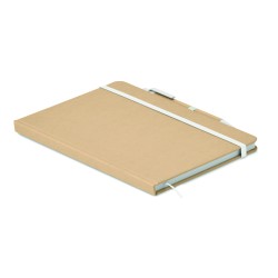 Libreta A5 de cartón reciclado con bolígrafo Caratil