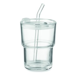 Vaso de cristal con tapa y...